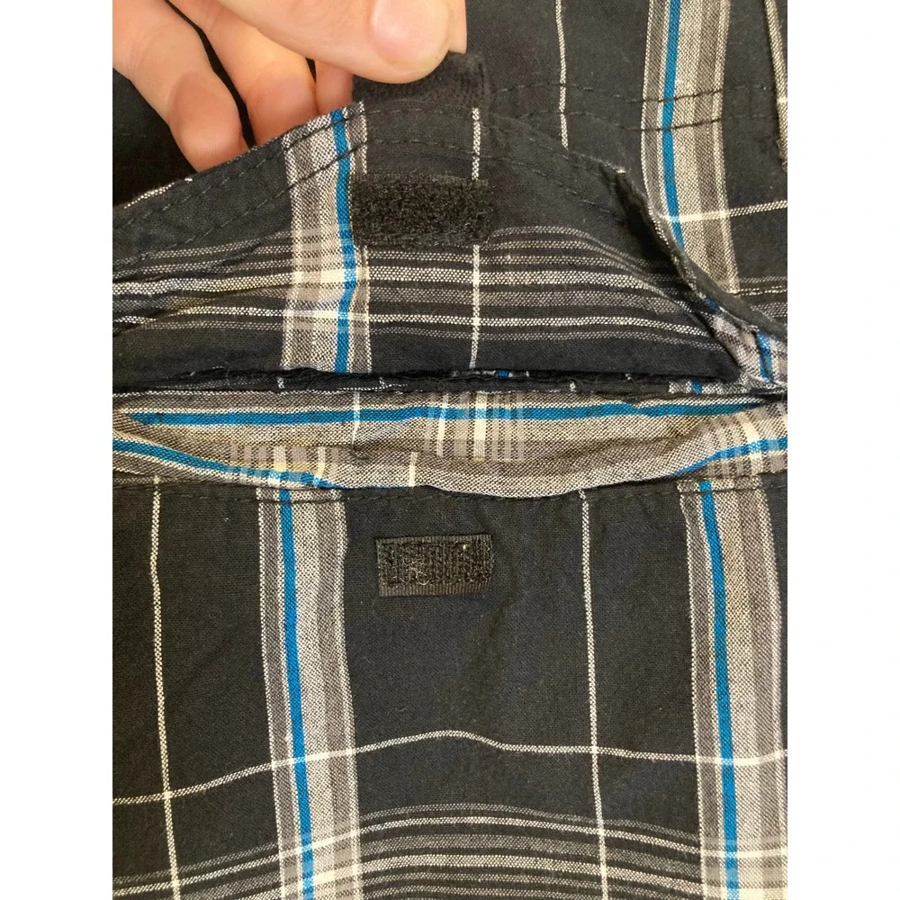 Skater Grunge Unionbay Mens 40 Black‎ Blue Plaid Utility Cotton Cargo Shorts